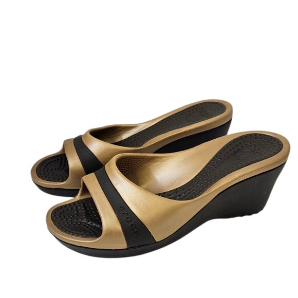 CROCS Womens Wedges, Rubber, Comfort, Open Toe Sandals, Size 7 - Picture 1 of 9